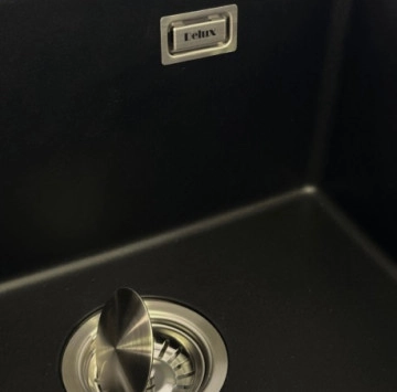 Комплект мивка, смесител и дозатор за кухня черен гранит Pearl Black